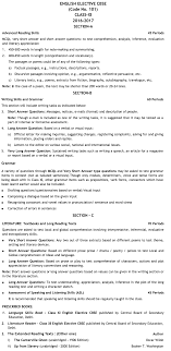 Cbse Class 11 English Elective Cbse Syllabus For The Academic Session 2016 2017 Cbse Board Syllabus Cbse Class 11