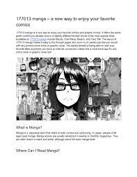 177013 manga – a new way to enjoy your favorite comics by Articles Reader -  Issuu