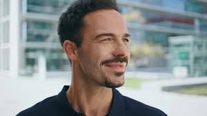 Smiling Businessman Posing Summer Street Portrait. Relaxed Man Looking  Camera