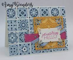 Tie dye cards with stamparatus tips. Stampin Up Today S Tiles Hello Card With Video Tutorial Hello Cards Card Making Birthday Christmas Cards Handmade