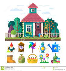 Image Result For Garden Flat Illustration Garden Illustration Flat Illustration House Illustration