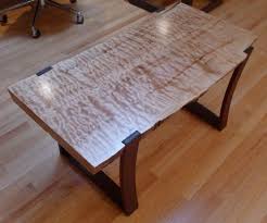 Curly Maple Coffee Table Live Edge Curly Maple Slab Coffee Table With Curved Ipe Legs Reader Coffee Table Wood Maple Furniture Square Wood Coffee Table