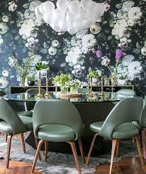 Green Leather Chairs At Round Glass Top Dining Table Contemporary Bedroom Green Dining Room Round Back Dining Chairs Round Dining Table Modern