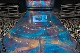 Metallic Epoxy And Epoxy Vinyl Record Floor At The Hard Rock Hotel And Casino In Tulsa Ok Hard Rock Hotel Concrete Decor Floors And More
