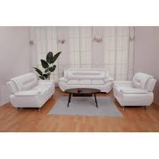 Imperial series modern faux leather loveseat. Off White Leather Sofa Set Wayfair