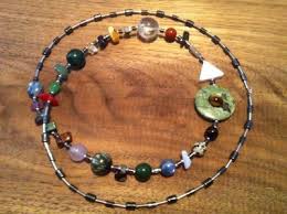 custom natal chart necklace with hematite spacers rhyolite