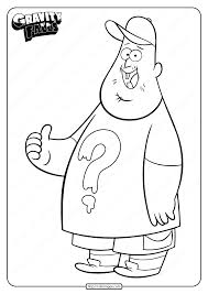 Dipper gravity falls coloring page pages to print for adults free printable. Printable Gravity Falls Soos Ramirez Coloring Pages