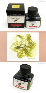 The J Herbin Vert Olive Ink Comes In A Unique Rectangular Shaped Bottle Ink Fountain Pen Ink Jet Pens