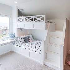 Cool bedroom decorating ideas for teenage girls with bunk beds. Anyone Else Loving These Bunk Beds I Hated Sharing A Room With My Two Sisters Growing Up I M Bunk Beds For Girls Room Bed For Girls Room Shared Girls Room