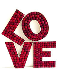 Love Felt Ball Filled Letters Valentines Day By Hoppsydaisy Free Standing Letters Felt Ball Christmas Decor Diy