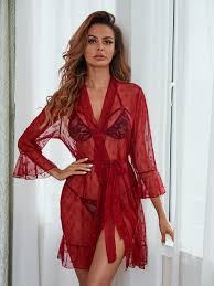 Maybe you would like to learn more about one of these? Floral Pattern Mesh Belted Robe Fashionazon