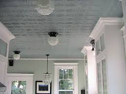 Light Grey Pressed Tin Ceiling With White Trim Faux Tin Ceiling Tin Ceiling Tin Ceiling Tiles