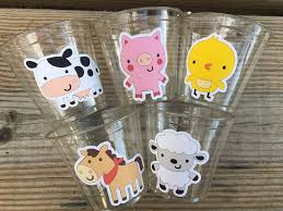 Farm Party Cups Farm Cups Farm Party Decorations Farm Baby Etsy In 2020 Farm Party Cups Farm Party Farm Party Decorations