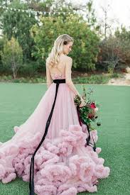 Pink Black Wedding Dress Los Robles Greens In Thousand Oaks Outdoor Wedding Venue Photo Je Fluffy Wedding Dress Pink Black Weddings Black Wedding Dresses