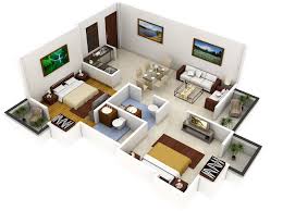 Plano 3d De Casa Con Dos Dormitorios Construye Hogar Hacer Planos De Casas Distribucion De Casas Pequenas Planos Para Construir Casas