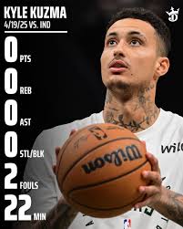 Kyle Kuzma went 0-for-5 today in their Game 1 loss to Indiana.
