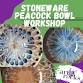 Stoneware Peacock Bowl Class *PAY FOR POTTERY AT..... event in Fitchburg, MA