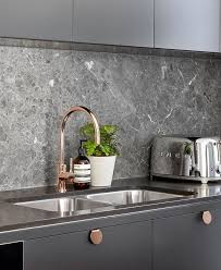 Black And Gold Kitchen Sink Tap Black Kitchen With Rose Gold Accents Luxurykitchendesigns Luxury Kitchen Design Rose Gold Kitchen Kitchen Marble