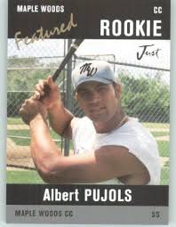 2004 Just Minors Featured Preview Pujols Black Ap1 Albert Pujols St Louis Cardinals Maple Woods Community Colle Sports Locker Albert Pujols Baseball Cards