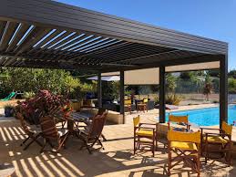 Pergola bioclimatique entre 2 murs. Pergola En Aluminium Bioclimatique Binome