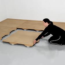 The size of a sheet of plywood. Rosco Sprung Floating Panel Floor