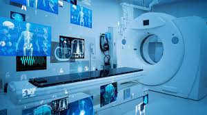 CT or MRI suite with medical imaging displays and advanced diagnostics