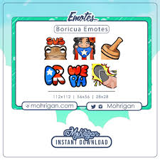 X6 Custom Puerto Rican Chibi Jibarita Boricua Streaming Emotes