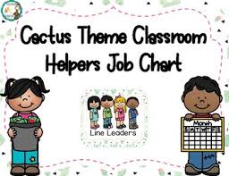 cactus themed classroom helpers chart