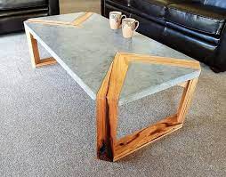 Beton De Charbon De Bois Poli Fait A La Main Sur Mesure Avec Etsy Concrete Coffee Table Coffee Table Square Coffee Table