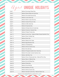 Bizarre Holidays Printable April Calendar Reasons To Skip The Housework National Holiday Calendar Weird Holidays Silly Holidays