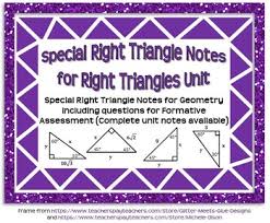 Pythagoras, a gentlemanly fellow, will enlighten us. Special Right Triangles Guided Notes For Right Triangles Unit Geometry In 2021 Right Triangle Trigonometry Guided Notes Right Triangle