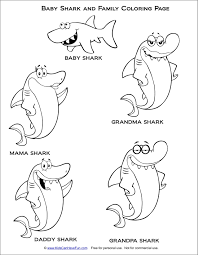 Children have also developed a liking for them and as a result they love to read stories involving them or fill up shark coloring pages with attractive colors. 42 Coloring Page Baby Shark Shark Coloring Pages Family Coloring Pages Shark Printables