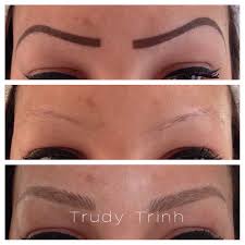 Drastic Shape Change To A More Natural Looking Set Of Brows Using Trudy S Specialized Microblading Technique Www Naturalimpre Brows Eyebrow Game Shape Change