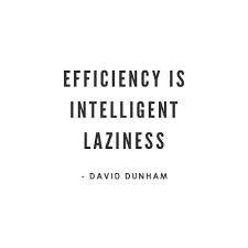 Efficiency Is Intelligent Laziness David Dunham Efficient Quotes Efficiency Quote Me Quotes