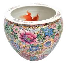 Whether nursing a budding plant or embellishing your home, pottery always ups the artful appeal of your abode. Vintage Chinese Famille Rose Mille Fleur Porcelain Planter Jardiniere Fishbowl Chairish