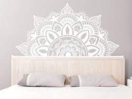 half mandala wall decals headboard vinyl sticker art boho bohemian yoga namaste yoga studio decal for bedroom home decor room ms782 mandala mural stickers tete de lit tete de lit autocollant