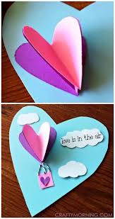 You can add other decorations to the front of the card to make it a little more festive. 3d Heart Hot Air Balloon Valentine Card Crafty Morning Valentine Crafts Valentine Card Crafts Valentine Day Crafts
