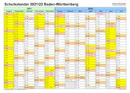 Importieren sie die feriendaten in ihren eigenen terminkalender Schulkalender 2021 2022 Baden Wurttemberg Fur Excel