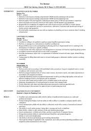 Plumber Resume Samples Velvet Jobs