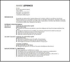 Exemple De Cv Employe De Restauration Rapide Exemples Modeles De Cv