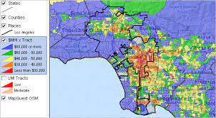 Los Angeles Demographics Map Los Angeles, California Community & Regional Demographic Economic  Characteristics