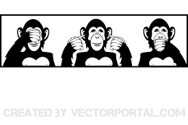 Three monkeys covering their eyes, ears and mouth with their hands are the most known symbols of koshin faith, a japanese folk religion with chinese taoism origins and ancient shinto influence. Vector Three Wise Monkeys See No Evil Hear No Evil Speak No Evil