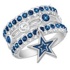 This Unique Set Of Stacking Rings Will Please Both The Jewelry Connoisseur And The Loyal Cowboy Fa Dallas Cowboys Jewelry Dallas Cowboys Dallas Cowboys Outfits