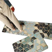 Viktion Anti Rutsch Kuchenlaufer Kuchenteppich Wasserdichte Kuche Bodenmatte Fur Kuche Flur Teppichlaufer Flurlaufer Aus Pvc Fur Alle Boden Mosaic 45cm 150cm Kuchenteppich Teppichlaufer Teppich