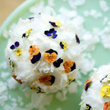 Violas are an edible flower and they are plentiful right now at the garden centers and popping. Edible Violas