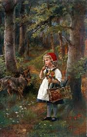 Muirgilsdream Little Red Riding Hood The Encounter Marchen Kunst Illustration Kleiner Roter