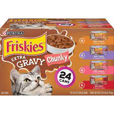 Purina Friskies Extra Gravy Chunky Chicken Turkey Salmon Beef Wet Cat Food 5 5oz 24ct Variety Pack Purina Friskies Friskies Wet Cat Food