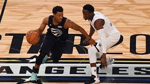 Victor Oladipo of the Indiana Pacers scores 7 in NBA All-Star Game