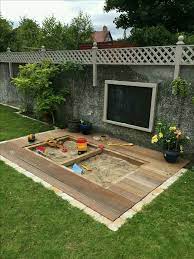 Diese lässt sich öffnen und mit sand füllen und wenn die spielzeit vorbei ist. Pin Von Sophie Bondon Auf Backyard Playgrounds Sandkasten Garten Hintergarten Spielbereiche Im Freien