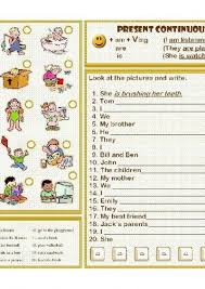 глагол To Be в Present Simple упражнения для детей Present Continuous For Children Worksheets Izuchenie Anglijskogo Zhiznennye Navyki Anglijskij Yazyk